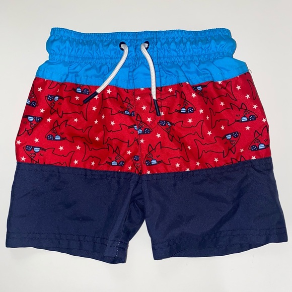🎉HP 🎉 Cat & Jack Boy's Shark's  Swim Trunks Size 3T - Picture 1 of 5